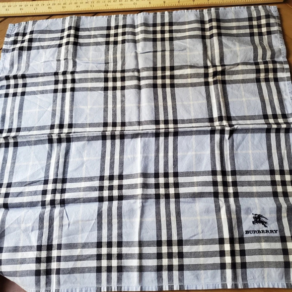 Vintage Burberry Handkerchief Purse TiePocket Square Cotton AUTHENTIC Certified - Picture 4 of 5